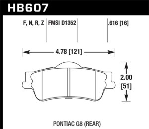 Pontiac G8 Brake Pads - Rear - Hawk Performance - Performance Ceramic - `08-`09